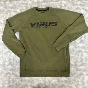 Virus Performance Sweatshirt Gym Lifting Workout Green Size XS Crewneck